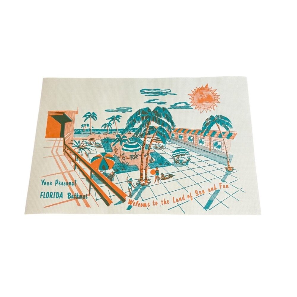 20 Vintage Paper Bathmat Bath Mat Smith-Lee Co. Florida 14 1/4"‎ x 20 1/2"
